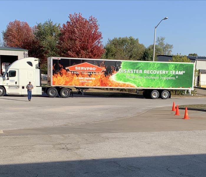 53 foot semi truck with trailer with fire and water graphics 